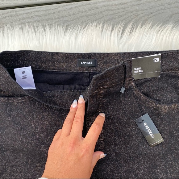 Express Gold Shimmer Jeans - Picture 3 of 4